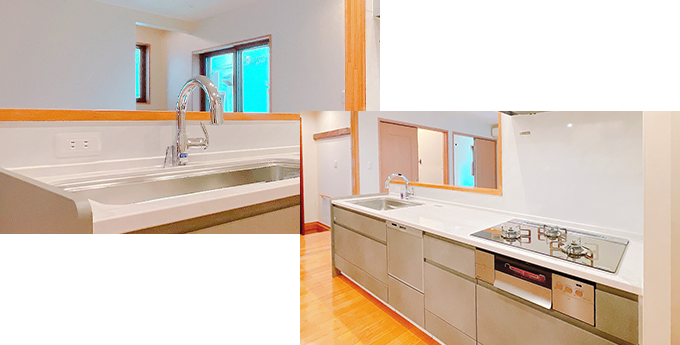 グースネック型水栓や食洗器、ガラスプレート多機能コンロも