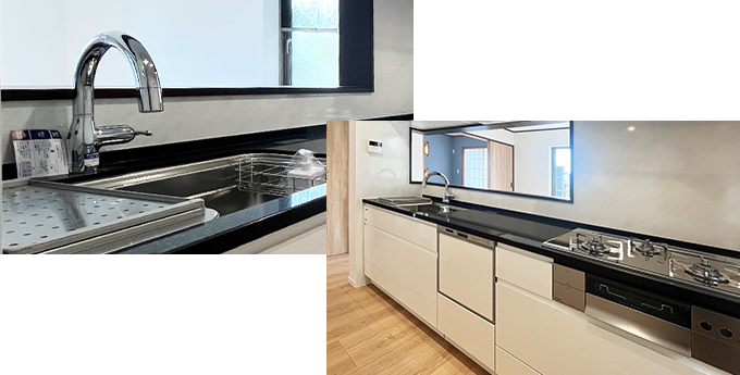 グースネック型水栓や食洗器も